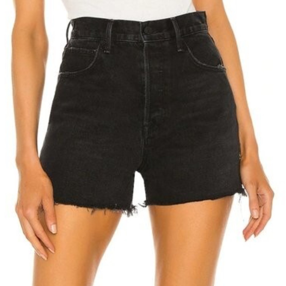 🔥 GRLFRND Jules Super High-Rise Vintage Cut-Off Shorts • Black Wash • Size 29